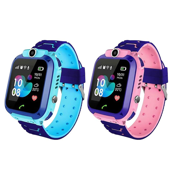 Roze kinder smartwatch met GPS, telefoon en SOS-functie voor veilige communicatie van je kind.