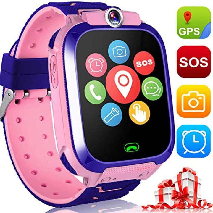 Groene kinder smartwatch, waterbestendig, met camera, SOS-functie en GPS-tracker voor gemoedsrust.
