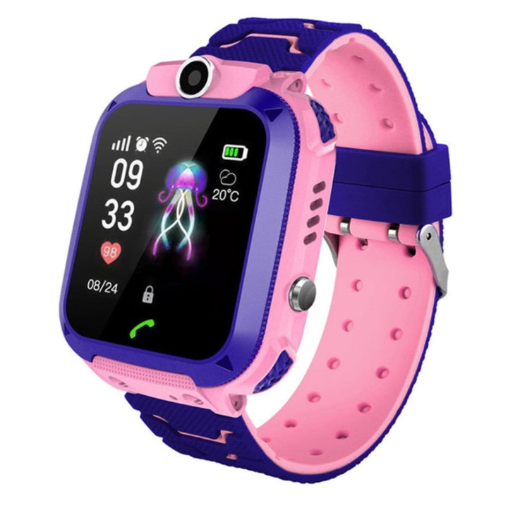 Multifunctionele kinder smartwatch met GPS, telefoon, SOS-knop en kindvriendelijke interface.