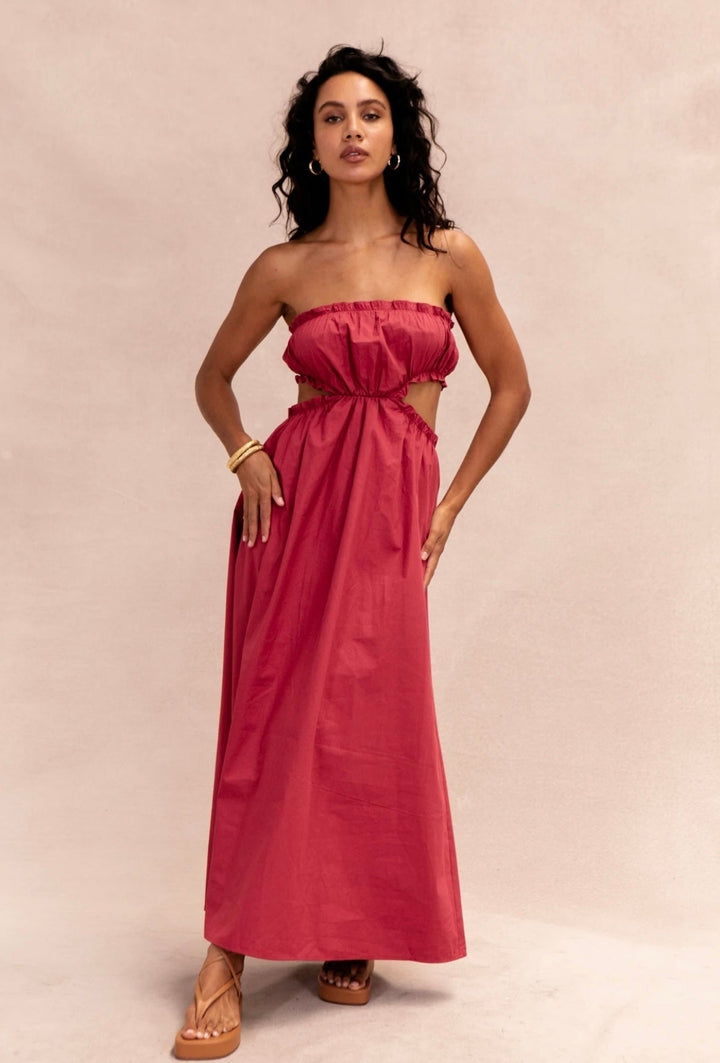 Elira roze mouwloze zomerjurk voor dames, losvallend en comfortabel, perfect voor een relaxte bohemian look.