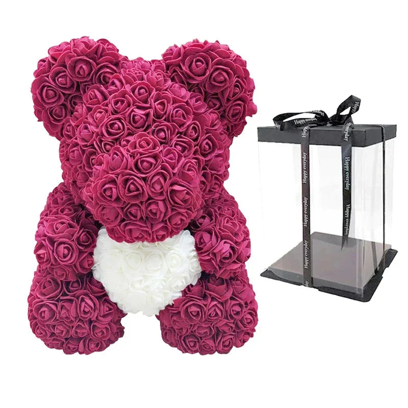 Romantische rozenbeer knuffel, een unieke manier om liefde en genegenheid te tonen.