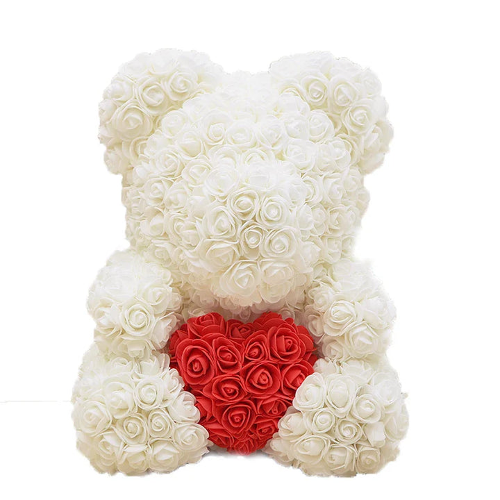 Knuffel rozenbeer voor je partner, een romantisch en handgemaakt geschenk vol betekenis.