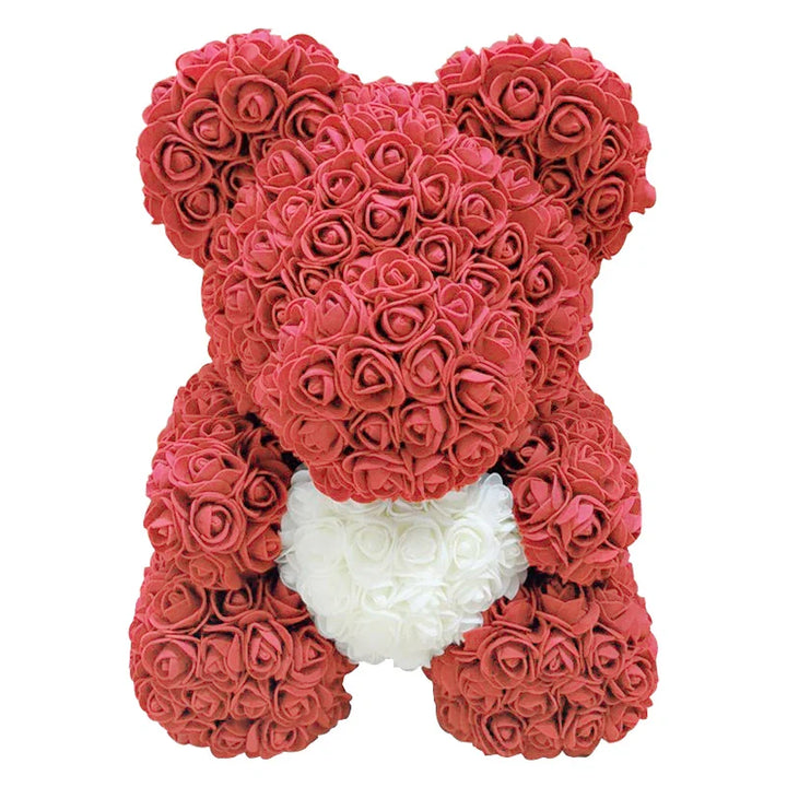 De perfecte rozenbeer knuffel: handgemaakt, vol rozen, een symbool van eeuwige romantiek.
