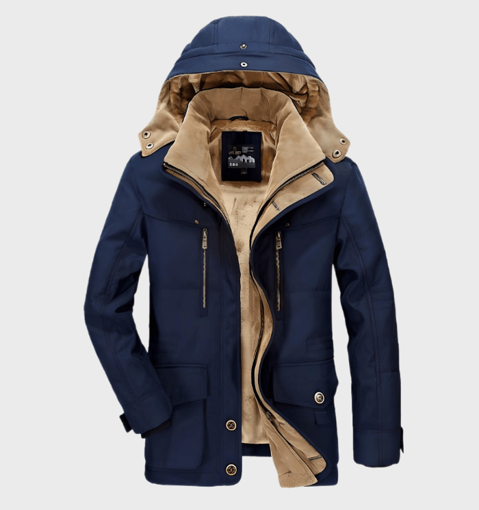 Ruben heren winterjas met capuchon, comfortabele heuplengte parka voor heren