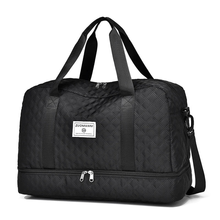Handbagage reistas voor korte trips, inclusief apart vak voor schoenen en natte spullen.