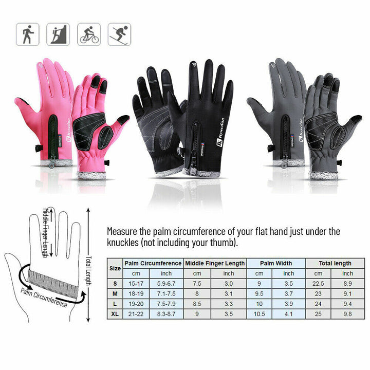 Detailopname van de antislip handpalm en gevoelige vingertoppen van de winter handschoenen