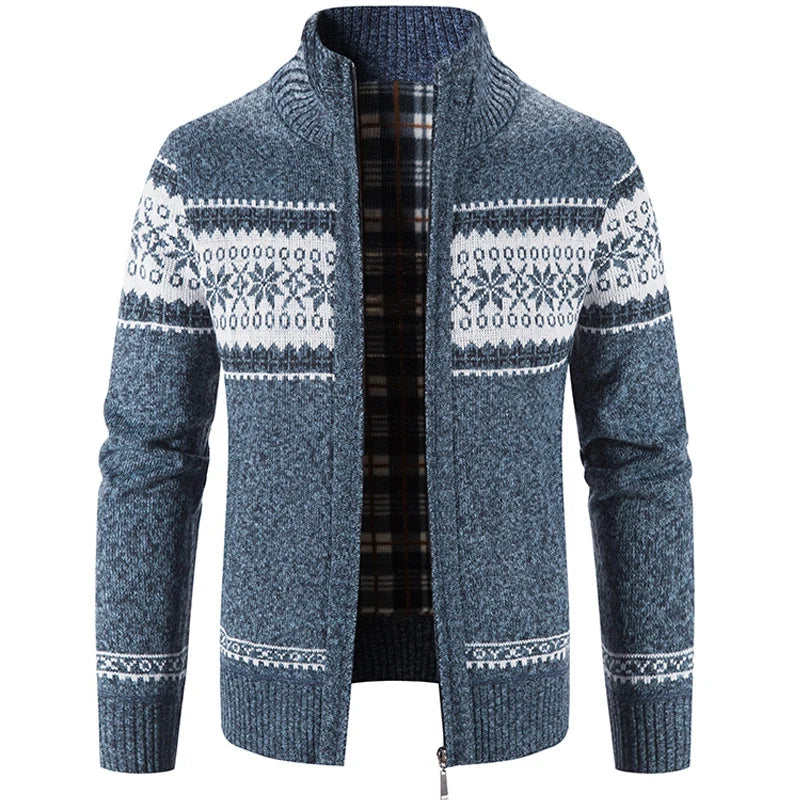 Scandinavisch herenvest NordicEdge, gebreid voor warmte en tijdloze stijl. Ideaal voor winterkleding.