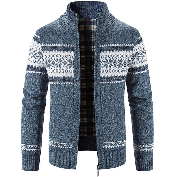 Scandinavisch herenvest NordicEdge, gebreid voor warmte en tijdloze stijl. Ideaal voor winterkleding.