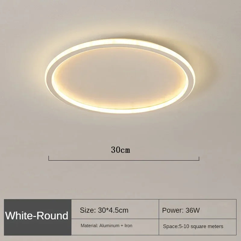 Matte zwarte ronde LED plafondlamp, Nordic design voor een strakke look.