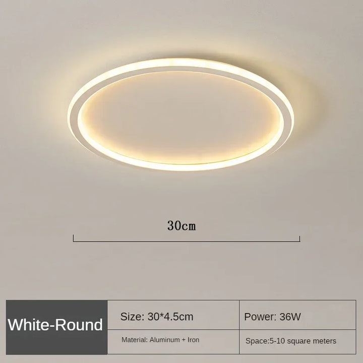 Matte zwarte ronde LED plafondlamp, Nordic design voor een strakke look.