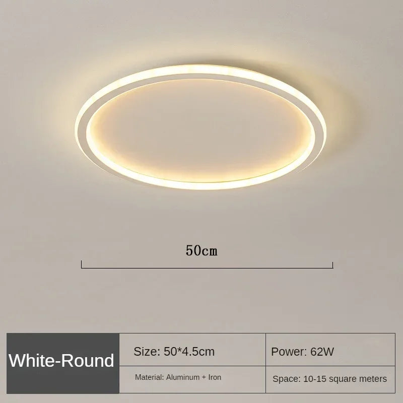 Ronde LED plafondlamp met warmwit licht, dimbaar en scandinavisch.