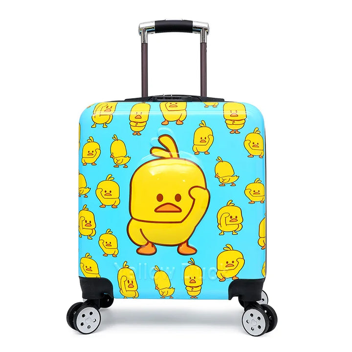 Stevige Seoul hardshell kinderkoffer met grappige dierenprint, duurzame bagage voor jonge reizigers.