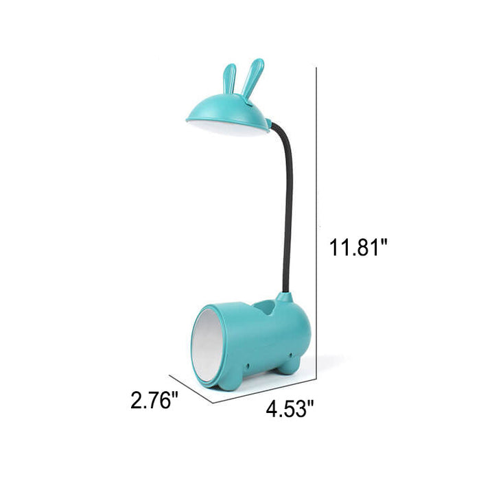 Compacte LED studielamp voor kinderen, met penhouder en USB-poort, perfect voor huiswerk.