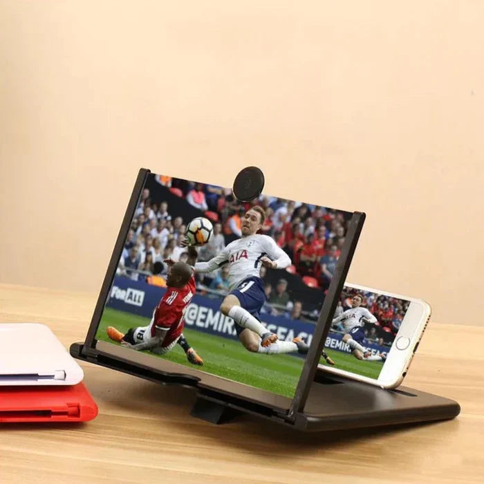 Mobiele telefoonhouder met vergrootglas. Gadget voor filmkijken, geeft een meeslepende bioscoopervaring.
