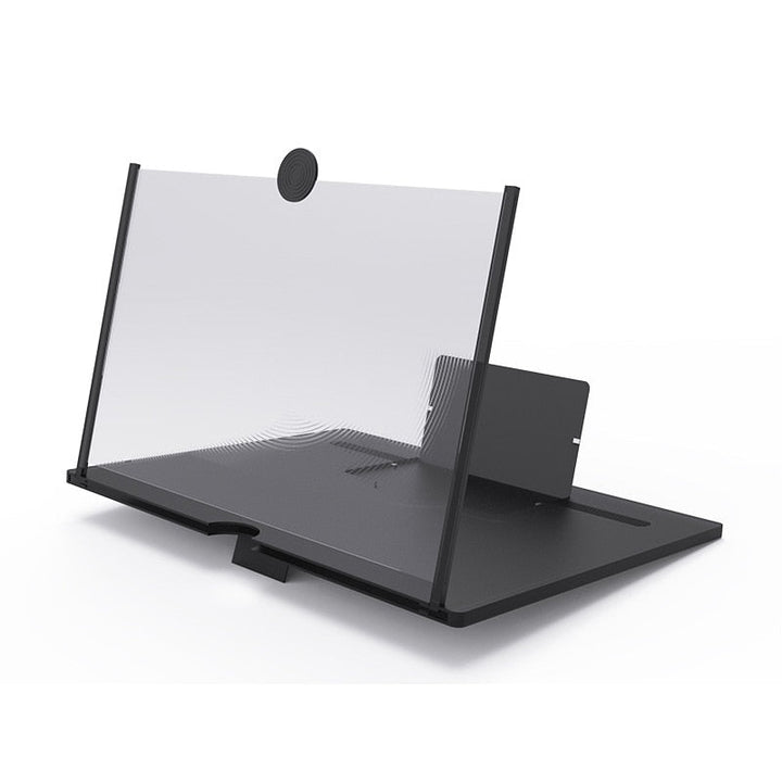 Slanke, opvouwbare mobiele schermversterker. Gemakkelijk mee te nemen reisaccessoire voor al je video's.