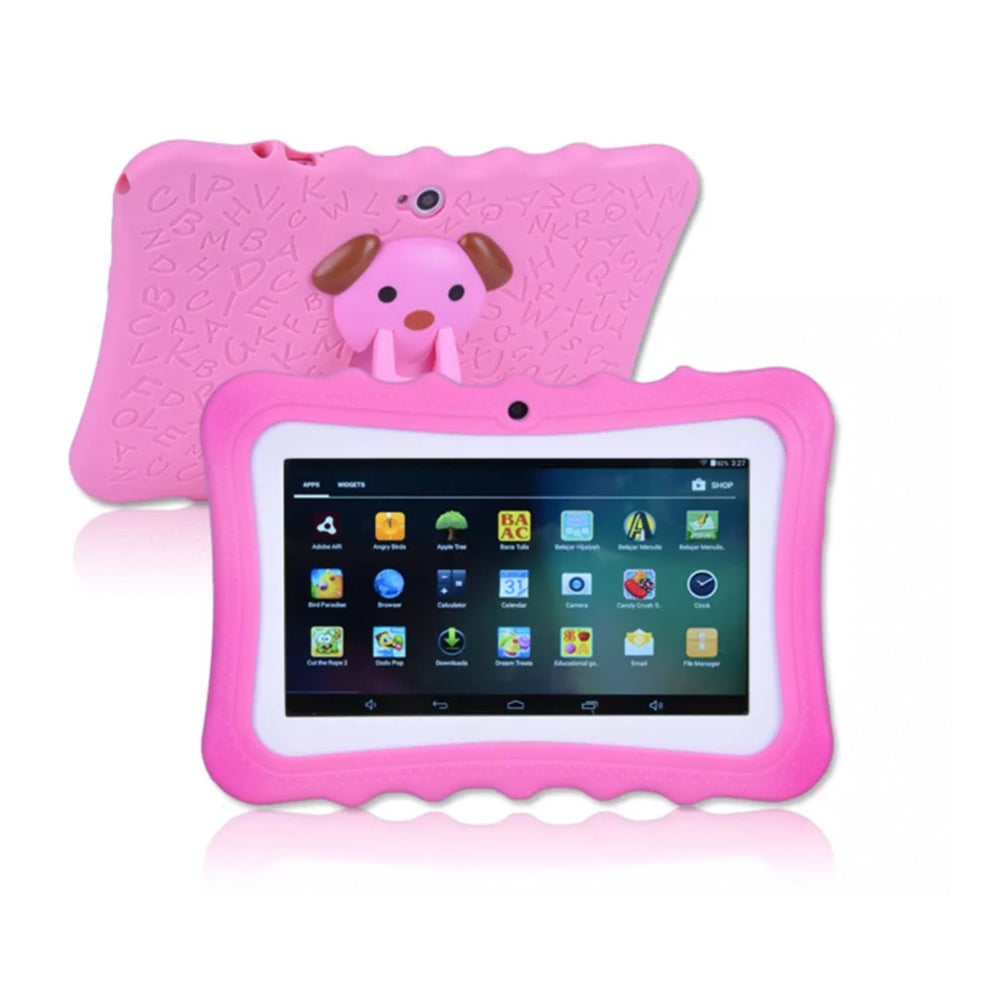 Groene educatieve 7 inch kinder tablet, schokbestendig en met ouderlijk toezicht voor slimme kinderen.