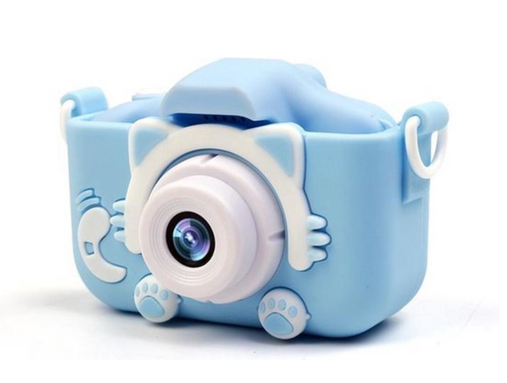 "Schokbestendige HD mini digitale camera voor kinderen, kleurrijk design, 20MP foto's, 1080p video's, inclusief beschermhoes.