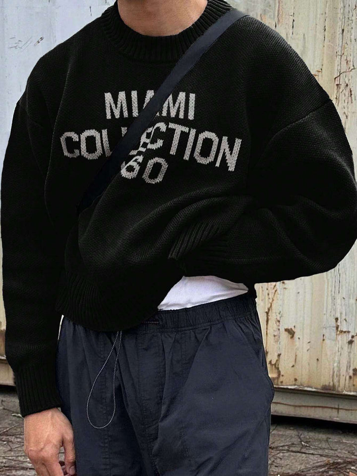 Oversized heren trui in casual streetwear stijl voor koude dagen