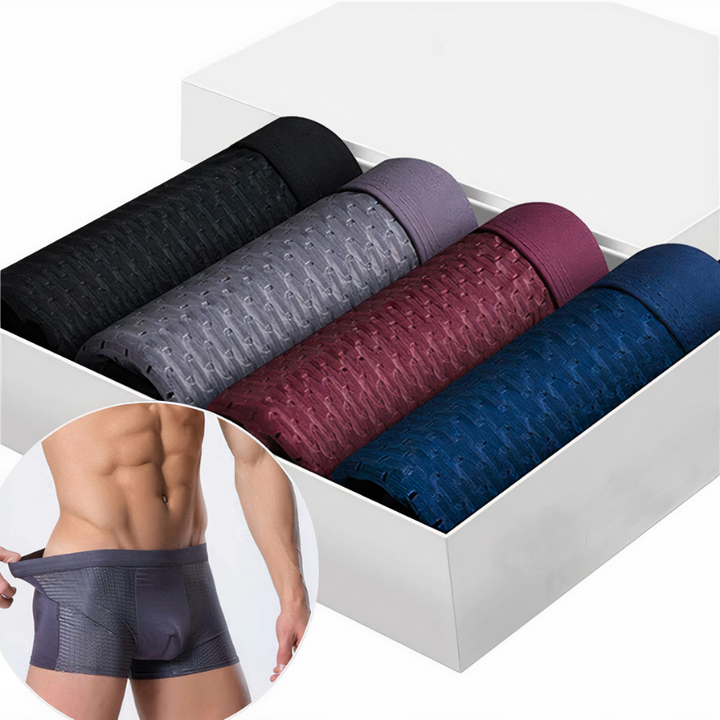 Set van 10 bamboe heren boxershorts. Zacht, ademend en huidvriendelijk ondergoed voor optimaal comfort.