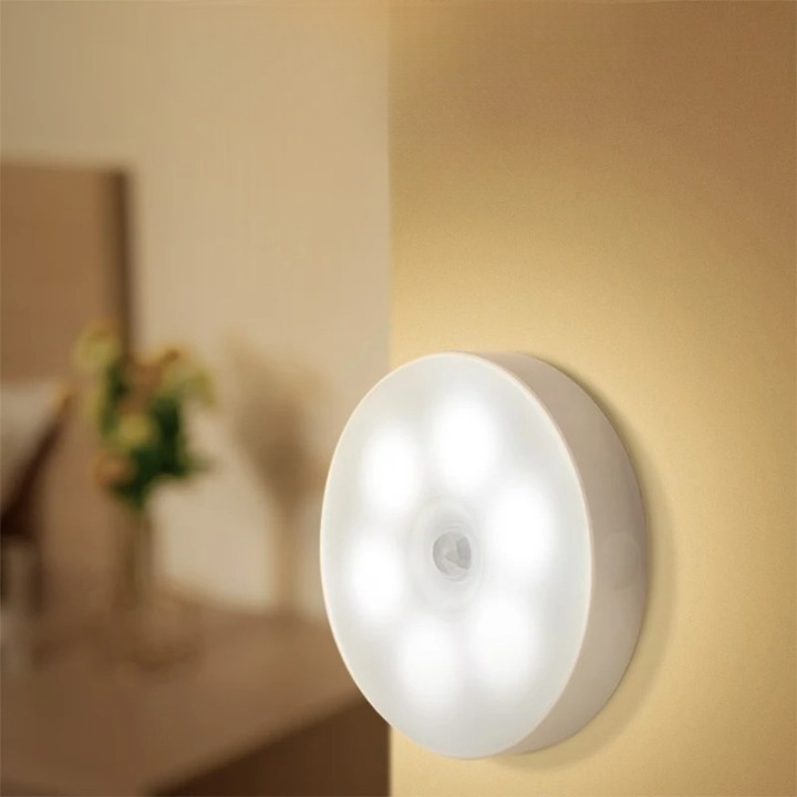 Set van 2 draadloze LED wandlampen met bewegingssensor voor slimme binnenverlichting.
