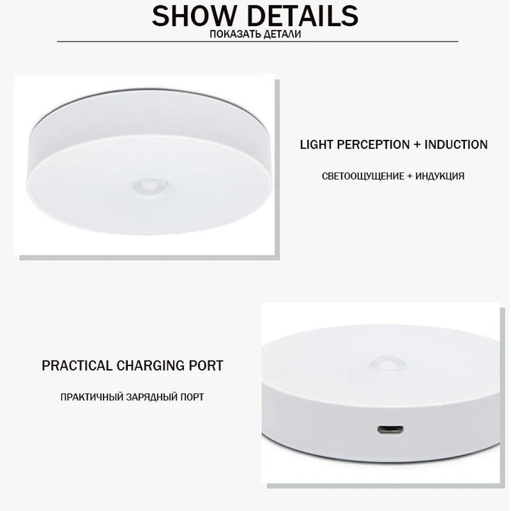 Compacte draadloze LED nachtlampen (2 stuks) met bewegingssensor voor veilige binnenverlichting.