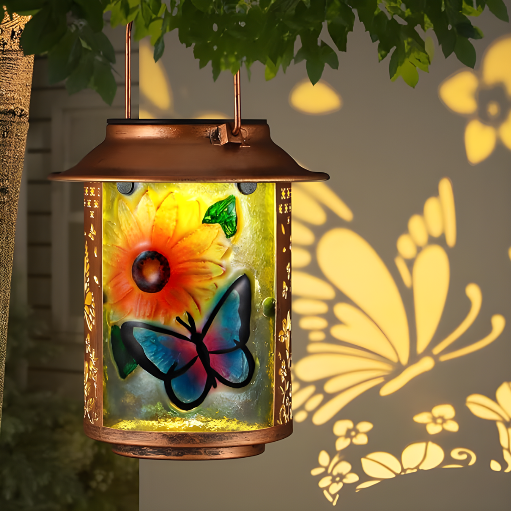 Weerbestendige tuinlamp op solar voor uw terras. Geniet van het sfeerlicht van deze zonnelantaarn.