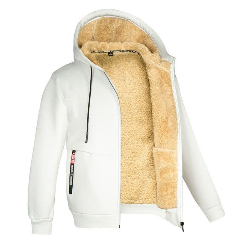 Comfortabel herenvest met ritssluiting en warme capuchon in trendy stijl