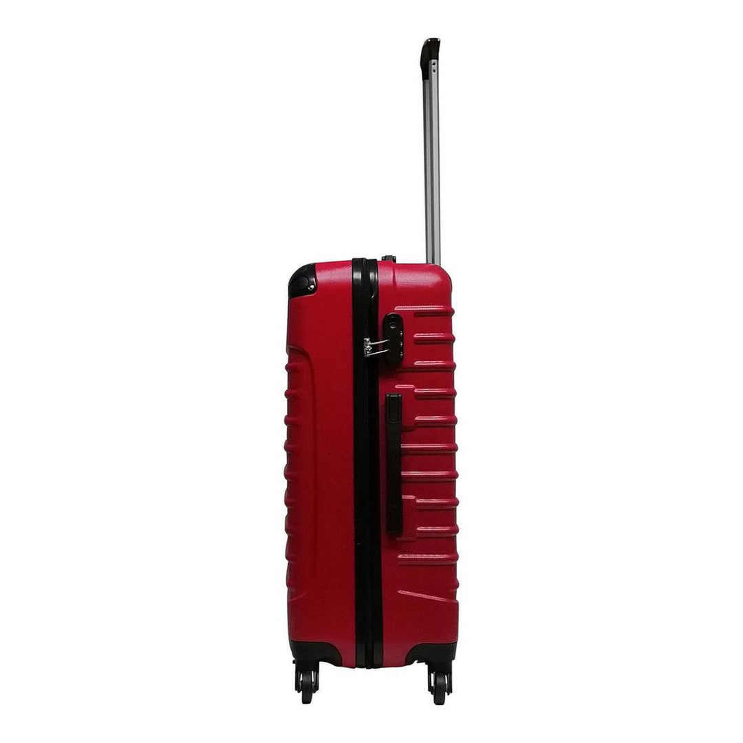 Twee rode ABS hardshell koffers - Geschikt als weekendtas of ruime vakantiekoffer, compleet met cijferslot.