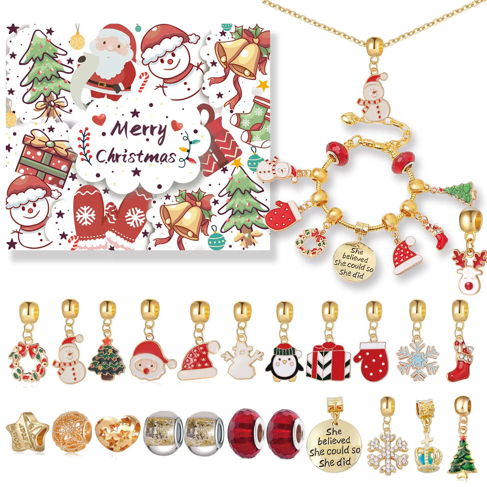 Vrouw opent een vakje van de Sieraden Adventskalender 2025, verrast door luxe juwelen.