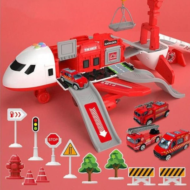 Levendige SkyQuest speelgoedvliegtuig set, compleet met voertuigen. Perfect voor educatief fantasie spel.