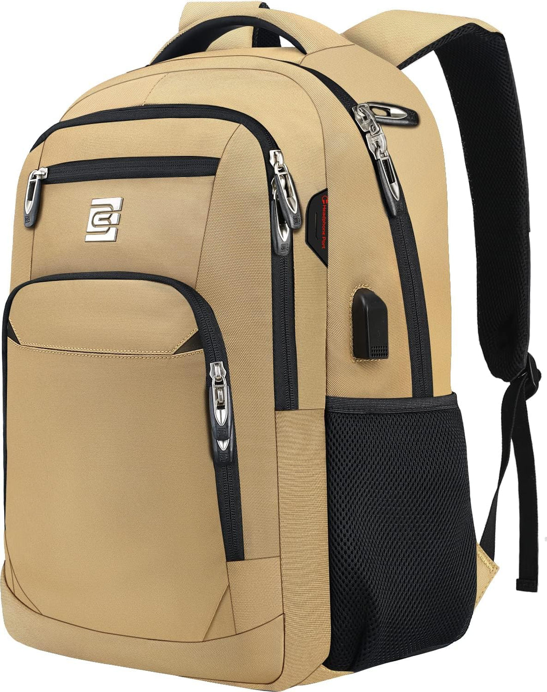 Slanke unisex laptop rugzak met anti-diefstal en USB oplaadpoort, ideaal voor werk of reizen.
