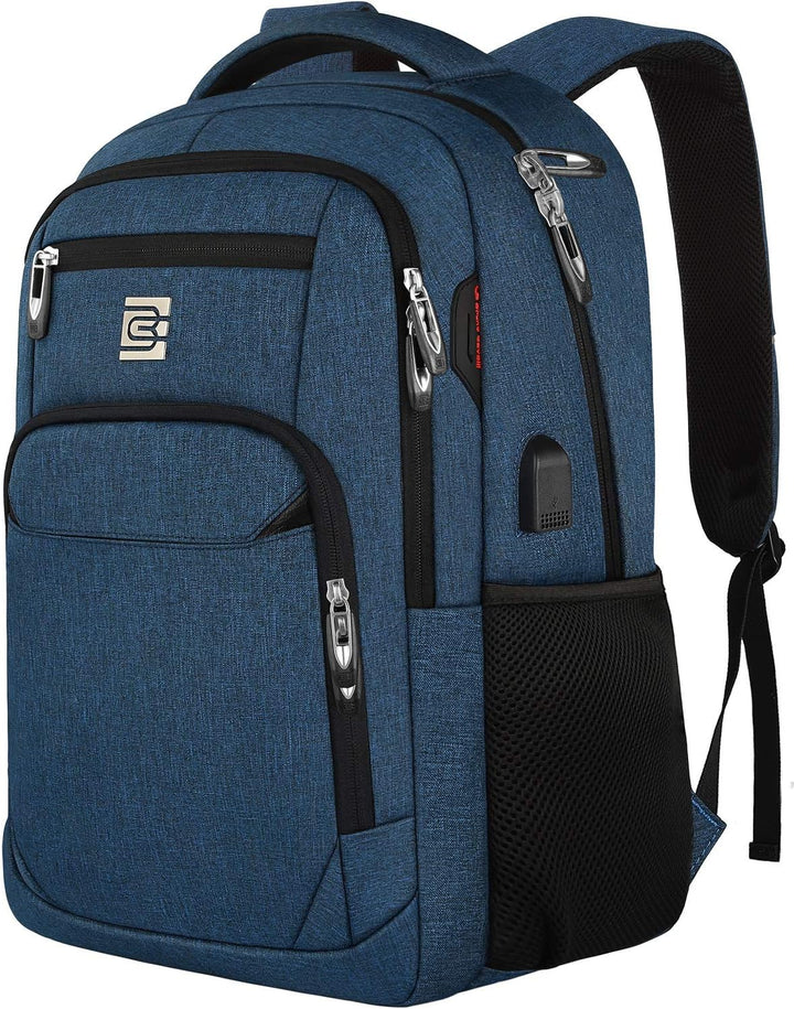 Slanke laptop rugzak met verborgen vakken en een handige USB oplaadpoort.