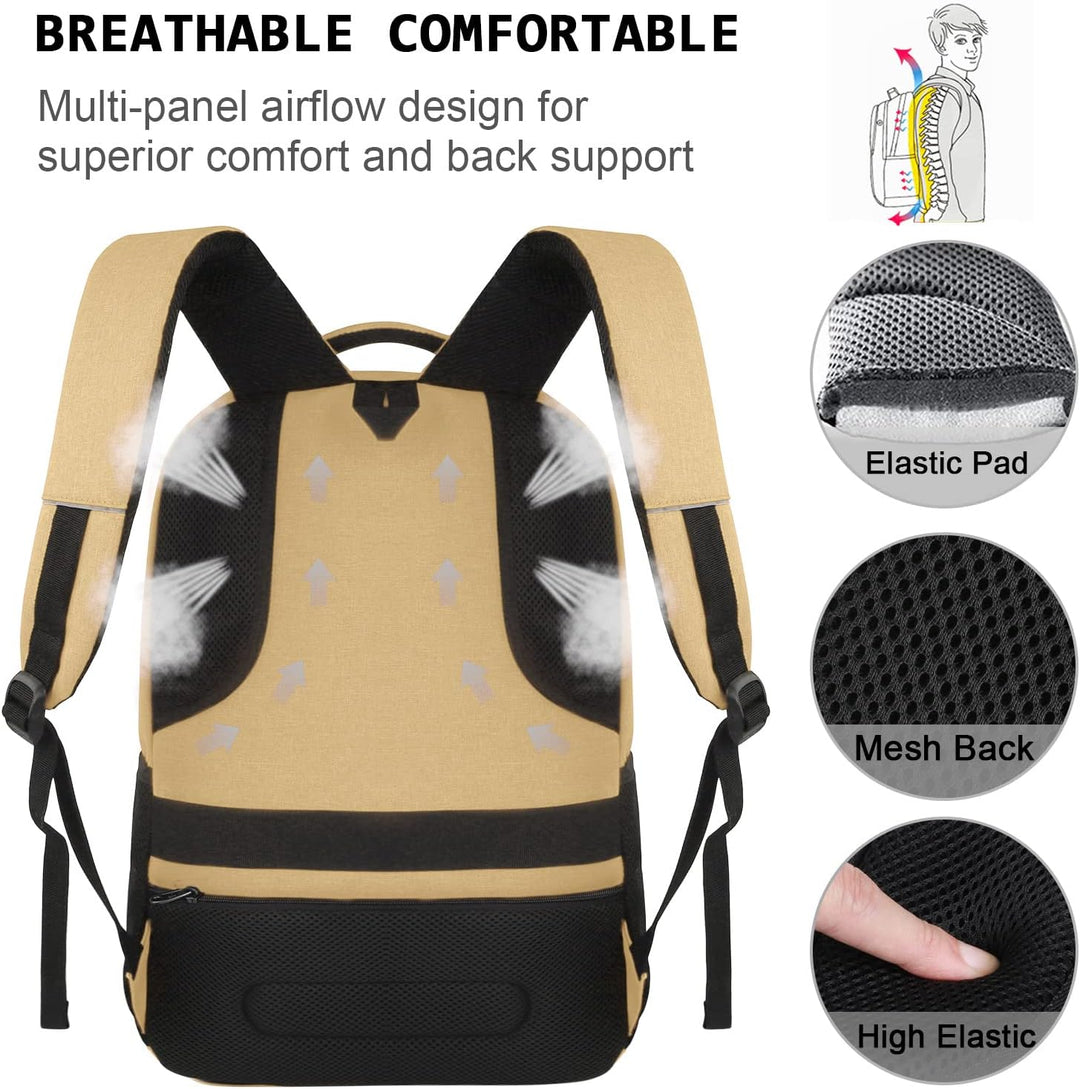 Multifunctionele unisex rugzak voor laptop, met anti-diefstal en USB oplaadfunctie.