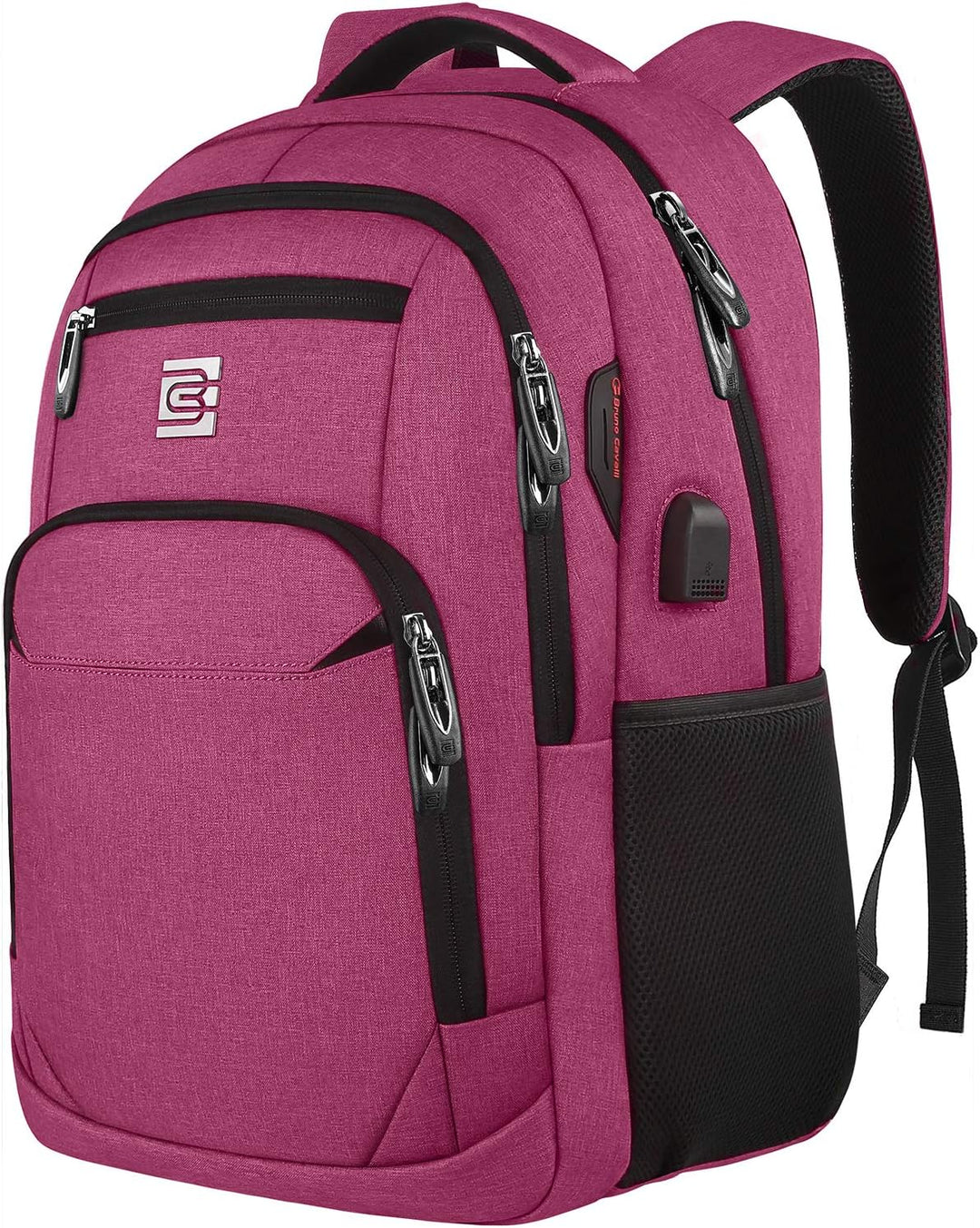 Georganiseerde school rugzak met slank design, USB poort en veiligheidskenmerken.