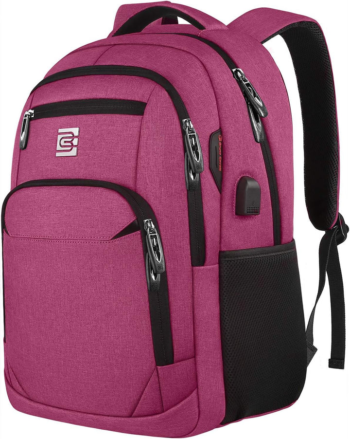 Georganiseerde school rugzak met slank design, USB poort en veiligheidskenmerken.