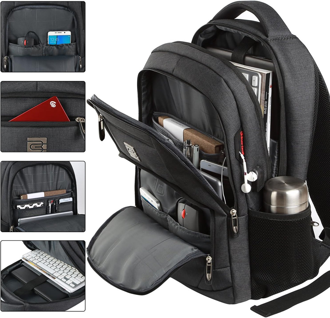 Praktische laptop rugzak met goede organisatie, anti-diefstal en USB poort.