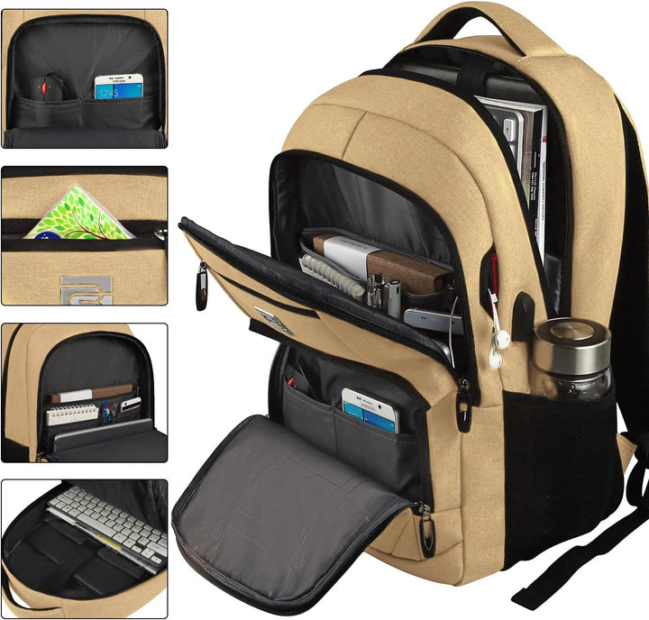 Praktische unisex school rugzak met USB oplaadfunctie en diefstalbeveiliging.