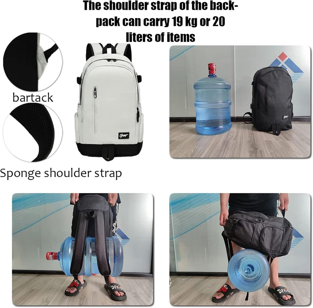 Zwarte unisex 15,6" laptoprugzak, waterbestendig en duurzaam, perfect voor reizen en werk.