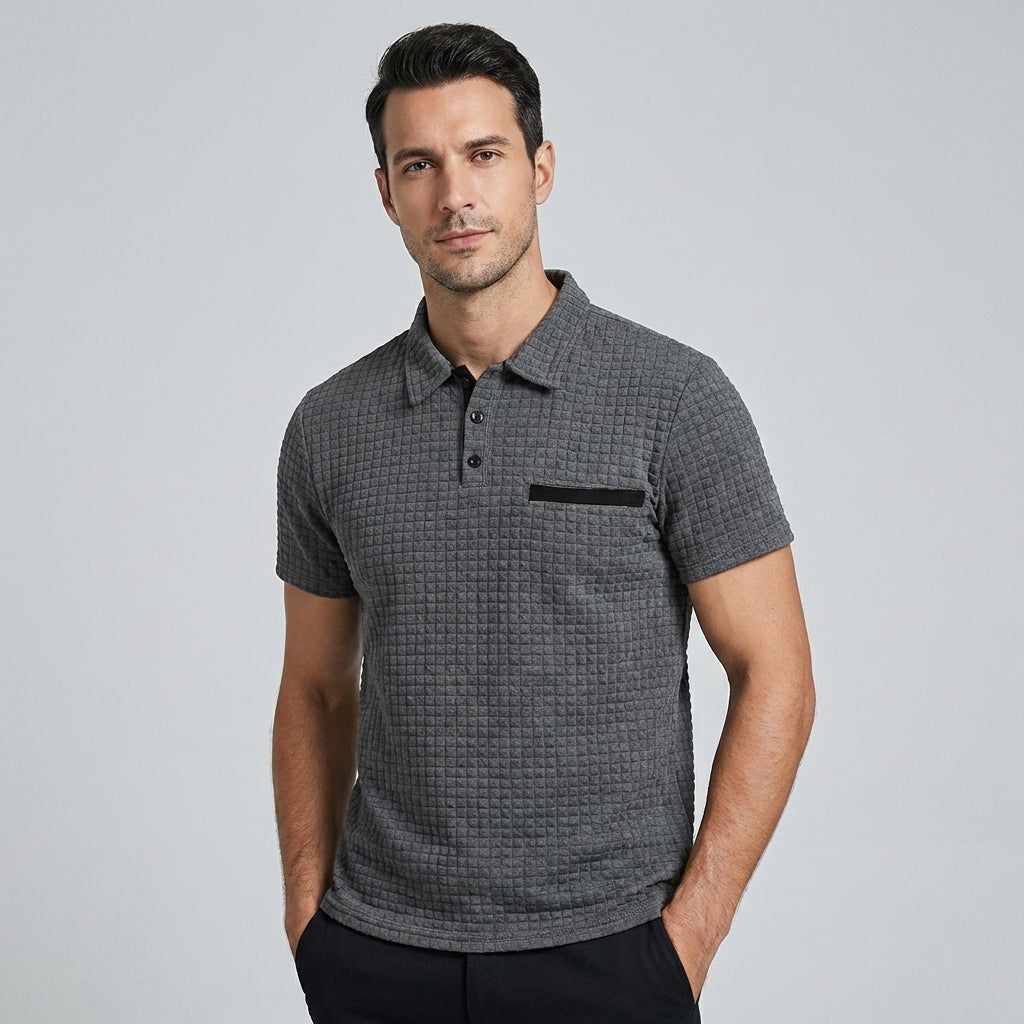 Comfortabele slim-fit polo shirt voor heren, veelzijdig voor kantoor en vrije tijd.