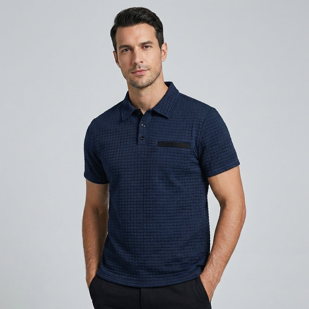 Chique slim-fit heren polo shirt met korte mouwen en klassieke polo kraag.