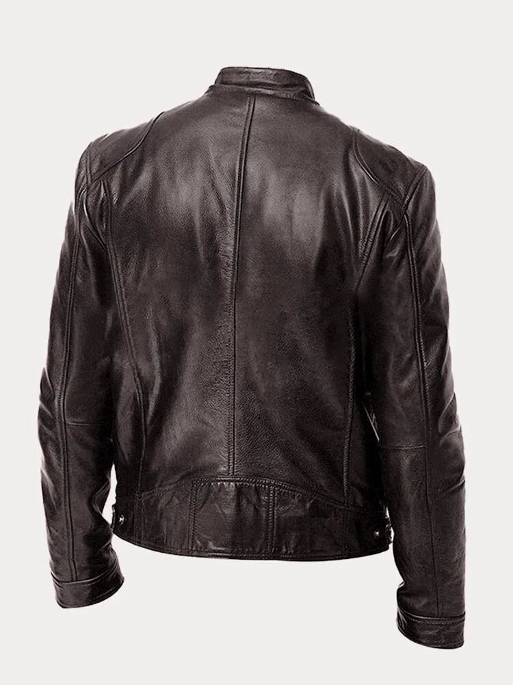Comfortabele slim fit heren bikerjas, biedt strakke stijl en veelzijdigheid voor modebewuste mannen.