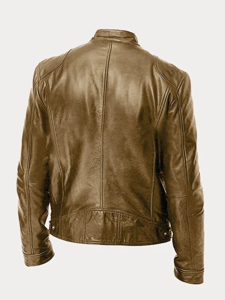 Stoere slim fit heren bikerjas voor een strakke, eigentijdse stijl, perfect voor de moderne man.