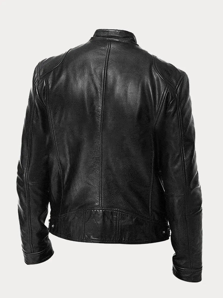 Nauwaansluitende slim fit heren bikerjas met comfortabele pasvorm, perfecte bovenkleding voor stijl.