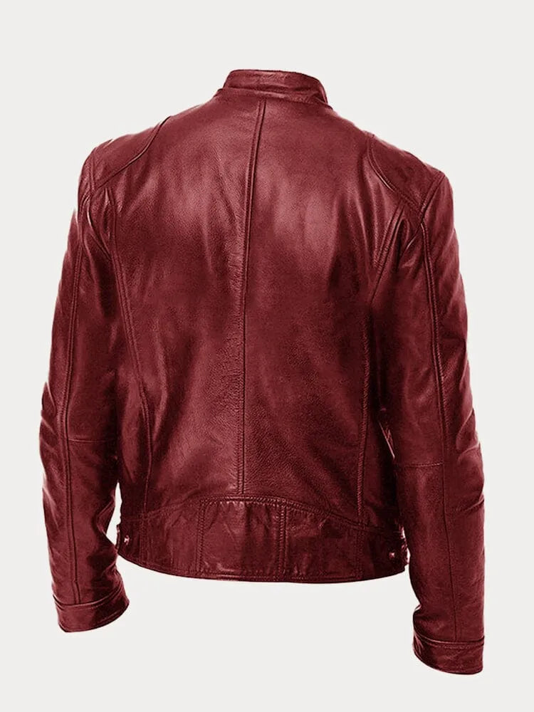 Trendy slimfit heren bikerjas, ontworpen voor een strakke en comfortabele pasvorm.