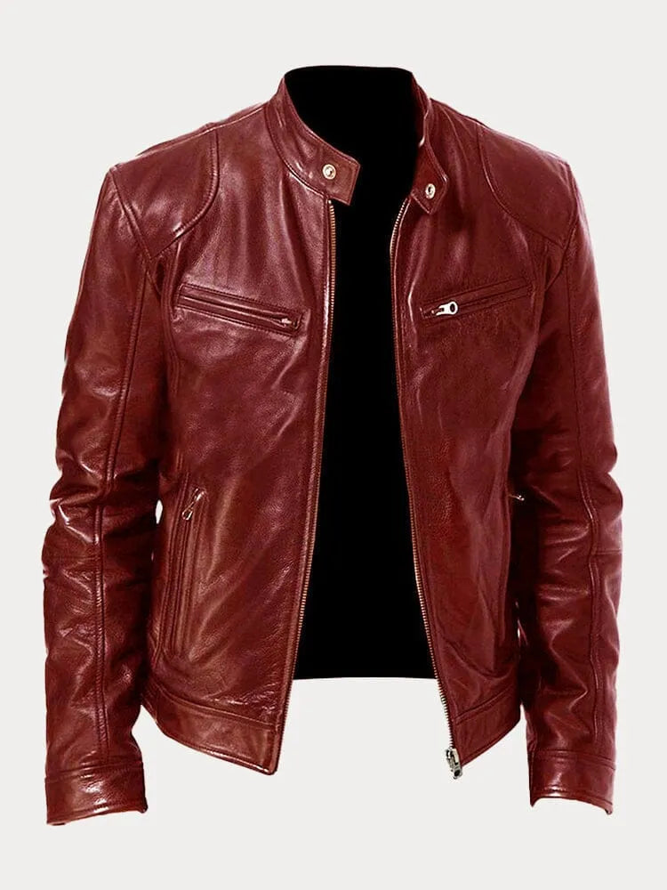 Zwarte slim fit heren racerjas, combineert mode met comfort voor de urban man.