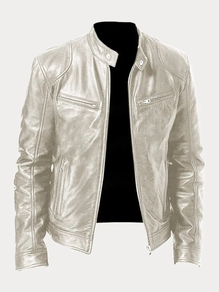 Stijlvolle heren racerjas, slim fit voor een moderne biker look, comfortabele bovenkleding.