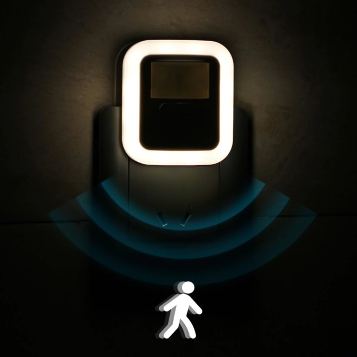 Slim LED nachtlicht met sensor en bewegingsdetectie, ideaal voor gang of slaapkamer, energiezuinige verlichting.