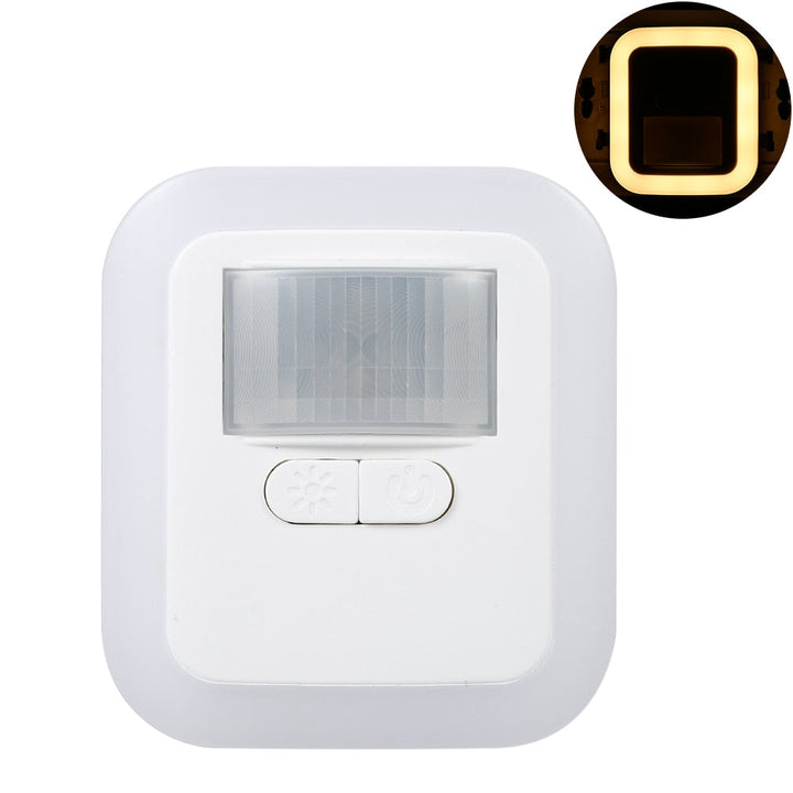 Detailopname van de slimme sensor op het LED nachtlicht met bewegingsdetectie, voor efficiënte automatische verlichting.