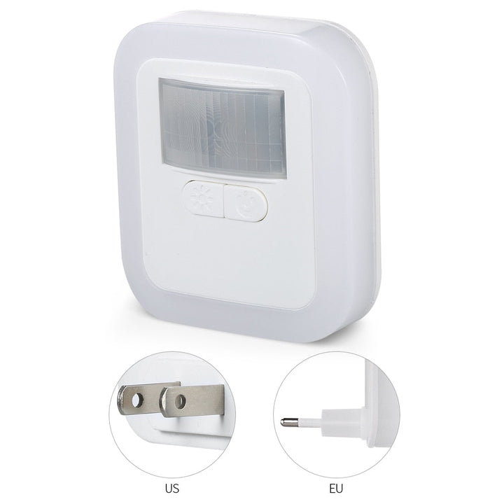 Comfortabel LED nachtlicht met automatische bewegingssensor, zorgt voor zachte verlichting en extra veiligheid 's nachts.