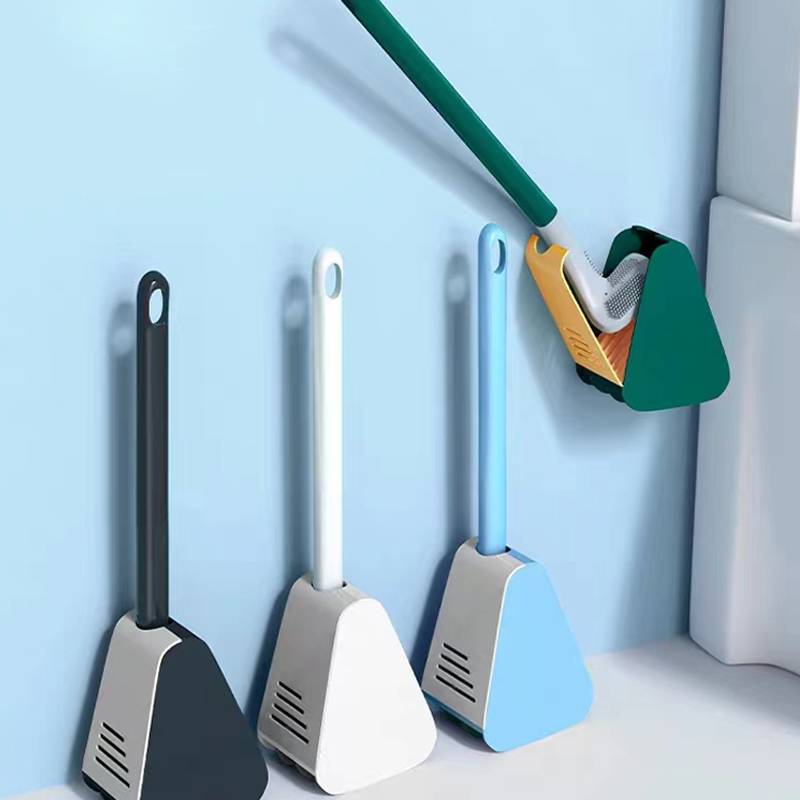 Moderne L-vormige toiletborstel, borenvrije wandmontage. Slimme reiniging voor een schoon en fris huis.
